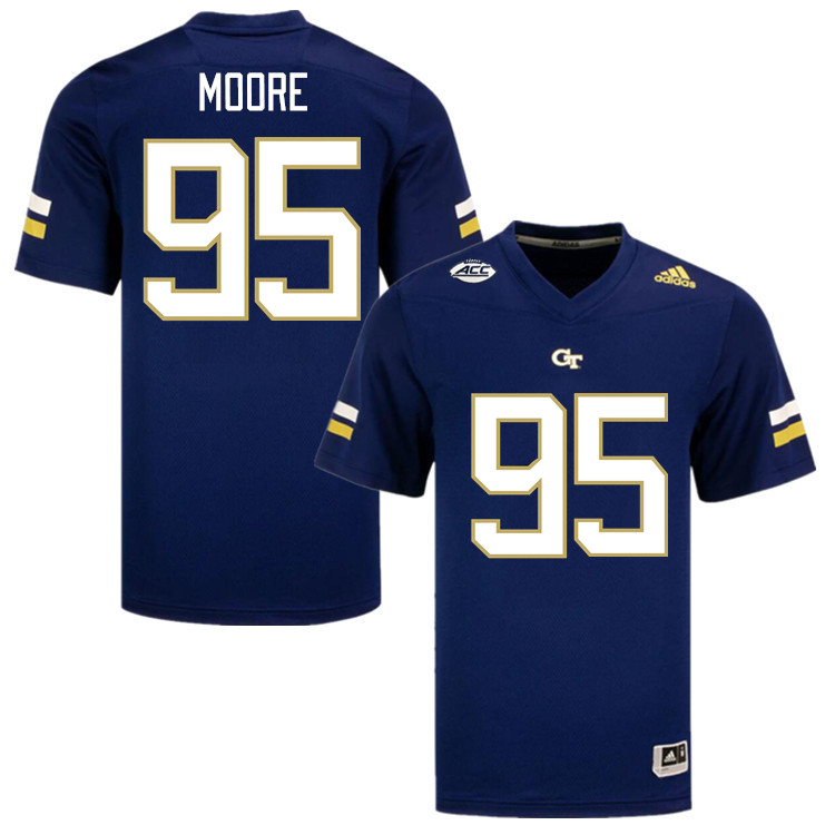 Men-Youth #95 Jason Moore Georgia Tech Yellow Jackets 2023 College Football Jerseys Stitched-Navy